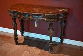 Vintage Wood Carved Console Table