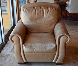 Custom Upholstered Leather Armchair