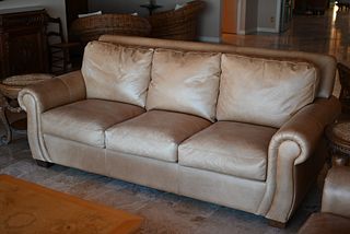 Custom Upholstered Leather Couch