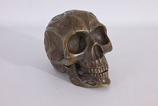 Art Nouveau Bronze Memento Mori Skull