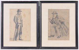 (2) 1876 Portraits of Gentlemen. Signed