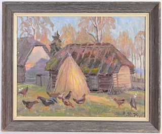 Southern American School, Farm with Chickens