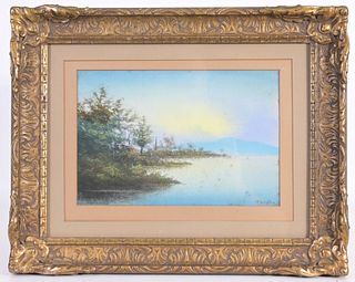 "On the Connecticut River", Signed Riverscape