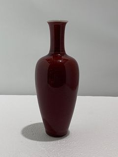 Chinese small copper red glazed vase