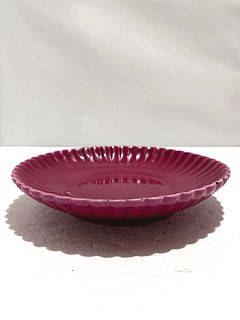 Chinese Purple Glazed Chrysanthemum Dish
