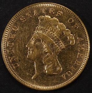 1878 $3 GOLD AU/BU