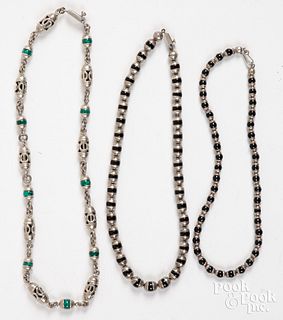 Three Taxco silver necklaces