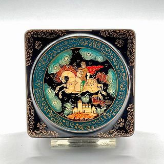 Palekh Fairy Tale Russian Black Lacquered Box