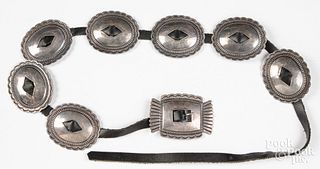 Native American Indian silver concha belt