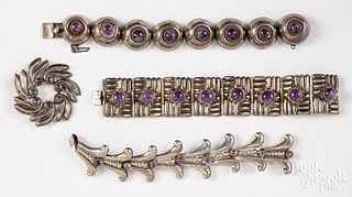Mexican sterling and Amethyst jewelery