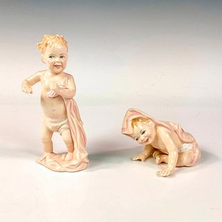 2pc Royal Doulton Figurines, Peek-A-Boo + First Steps