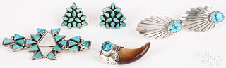 Group of Zuni and Navajo jewelry