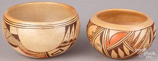 Two small Hopi Indian pottery bowls