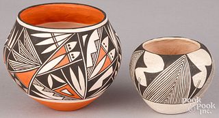 Two Acoma Indian pottery jars