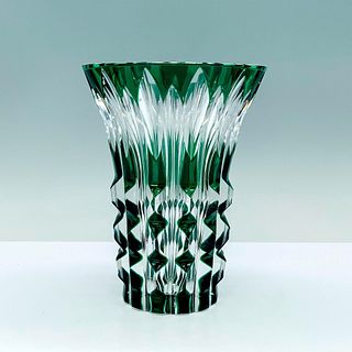 Val Saint Lambert Green Crystal Vase