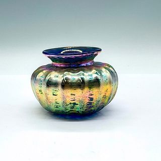 Fellerman & Raabe Art Glass Luster Ribbed Vase
