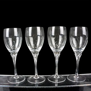 4pc Gorham Crystal Wine Glasses, Jolie Pattern