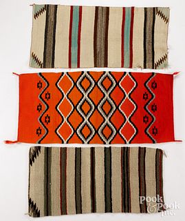 Three Navajo style weavings, mid to late 20th c.