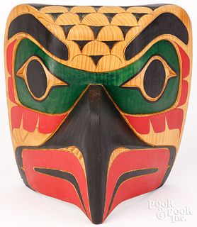 Eric Baker, carved and painted eagle mask