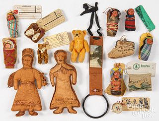 Group of Native American Indian souvenir dolls