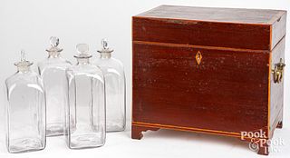 Mahogany bottle case, 19th c.