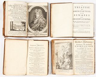 Four English architecture books, 18th c.