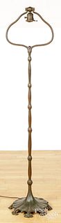Tiffany Studios patinated bronze harp floor lamp