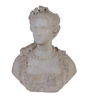 Neoclassical Marble Bust of a Woman