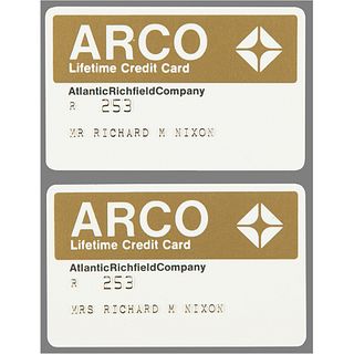 Richard and Pat Nixon (2) Presidential ARCO Credit Cards