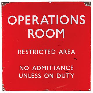 Battle of Britain: RAF Debden Operations Room Enameled Sign