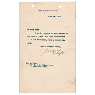 William H. Taft Typed Letter Signed