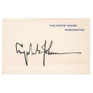 Lyndon B. Johnson Signed White House Card - only the fourth example we have offered