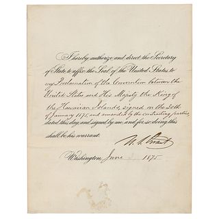 President U. S. Grant Proclaims the 1875 Reciprocity Treaty with the Kingdom of Hawaii