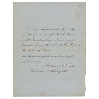 President Millard Fillmore Ratifies a Peace Treaty with Borneo