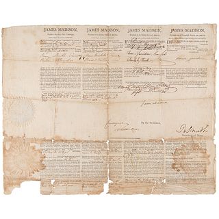 James Madison Ship&#39;s Papers Signed as President for a "Brig called the Tulip"