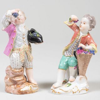 Two Meissen Porcelain Figures Emblematic of Fall