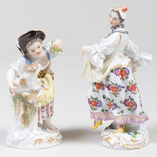 Two Meissen Porcelain Figures of Ladies