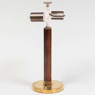 Modern Wood and Brass Desk Lamp