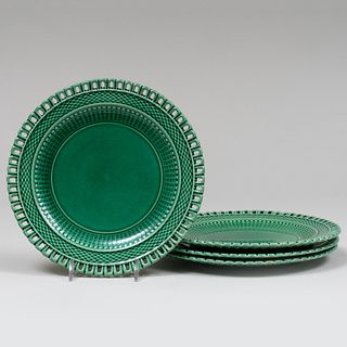 Set of Four English Green Glazed Dishes