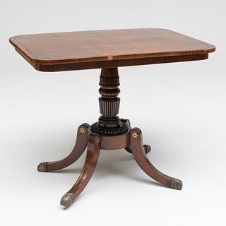 Regency Brass-Inlaid Rosewood and Rosewood Grained Sofa Table