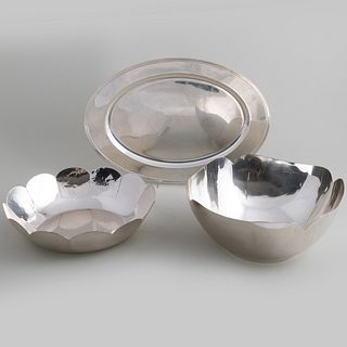 Tiffany & Co. Silver Bowl, an American Platter and a Bowl
