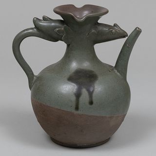 Chinese Celadon Glazed Pottery Wine Pot