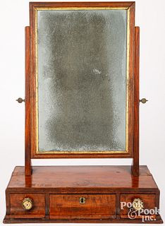 George III mahogany shaving mirror, 18th c.