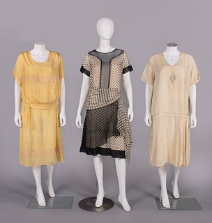 THREE SILK DAY DRESSES, 1926-1928