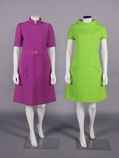 ONE COURREGES & ONE UNLABELED MOD DRESS, PARIS, 1960s