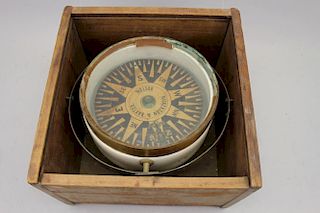 Nickerson & Baxter, Boston Dry Card Compass in Box