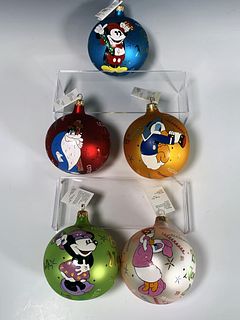 RARE DISNEY RADKO NEW YEARS ORNAMENTS SIGNED AND DATED