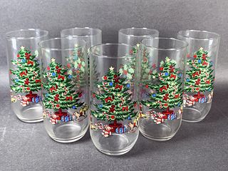 GLASS CHRISTMAS TREE GLASSES