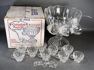 ANCHORGLASS 27 PIECE COLONIAL PUNCH SET IN ORIGINAL BOX