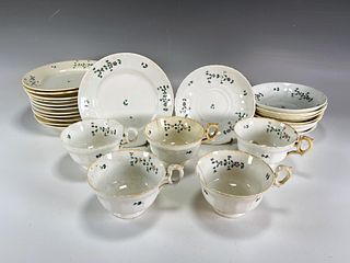 FLORAL PLATES, SAUCERS, CUPS